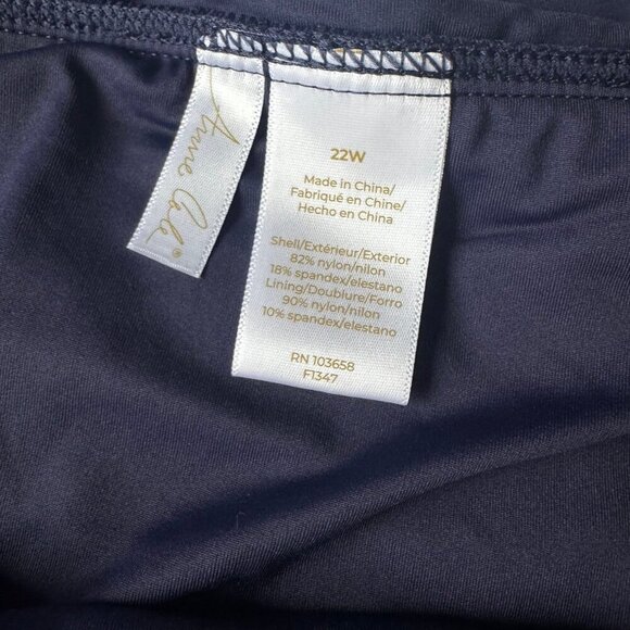 22W Anne Cole Navy Swim Skirt NWT Skort Plus Size - Picture 4 of 7